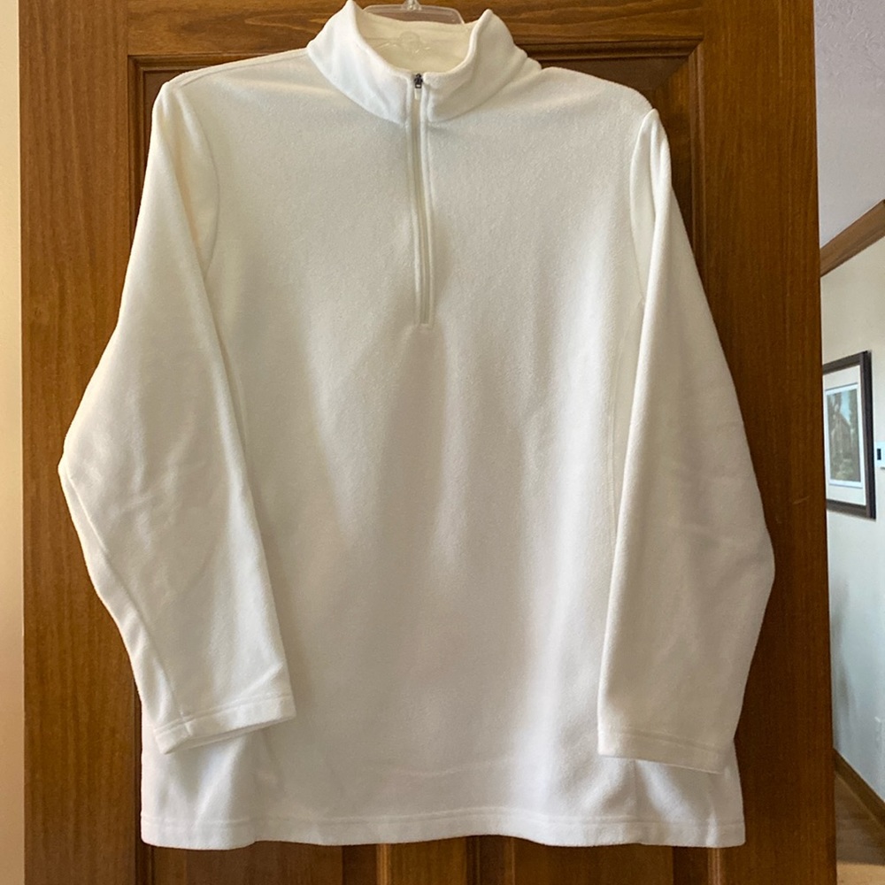 Lands’ End 1/4 Zip Fleece. Women’s 2X - 20W-22W. Color is Crème.